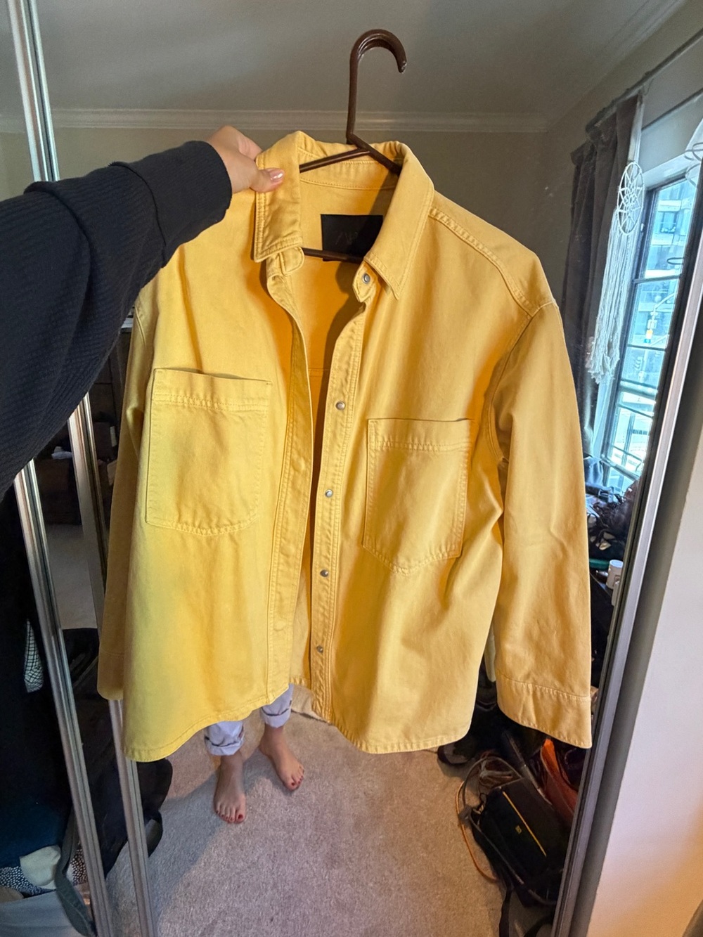 Zara Yellow Lightweight Shirt Jacket